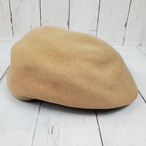 Vintage Totes Mens 100% Wool Newspaper Boy Hat Tan Brown Size Large Made in USA